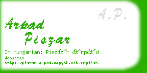 arpad piszar business card